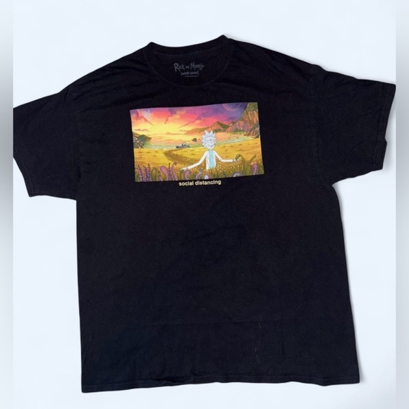 Rick And Morty Shop Other - Rick and Morty Social Distancing Graphic T-Shirt | Adult Swim | Size XL